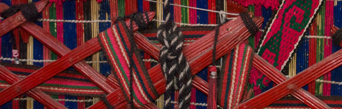 Collaborators weavings in Kyrgyz yurt